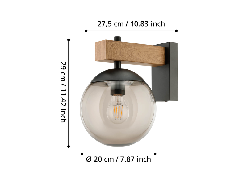 EGLO BUFALATA wall lamp black/brown