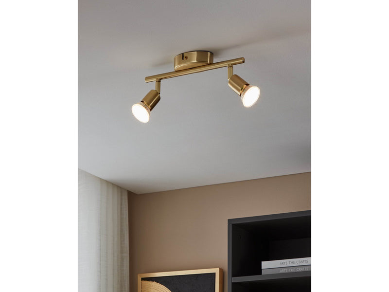 EGLO BUZZ LED spot rail 2L brushed brass