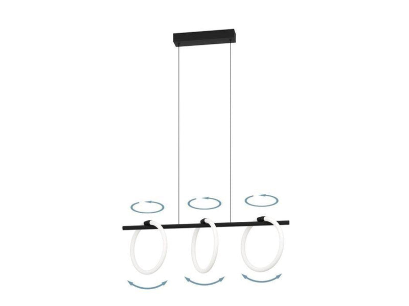 EGLO CARANACOA LANGBORD 3L SORT/HVID