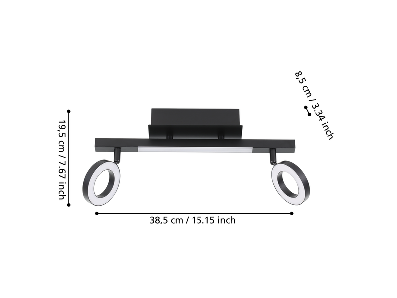 EGLO CARDILLIO spot rail 2L black
