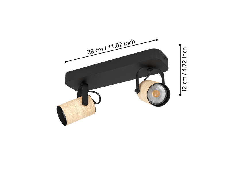 EGLO CAYUCA spot rail black/wood