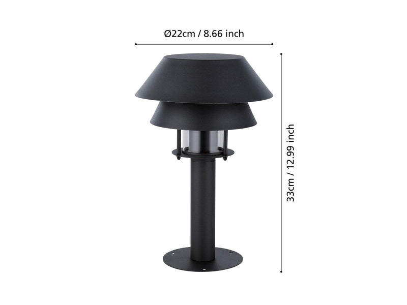 EGLO CHIAPPERA UDENDØRS STANDER E27 H330 IP65 SORT/KLAR