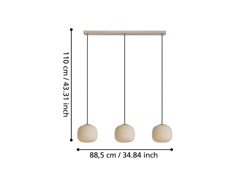 EGLO COMINIO long table pendant taupe/sand