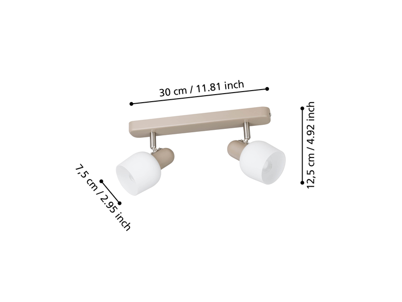 EGLO CORATO spot rail 2L sand/white