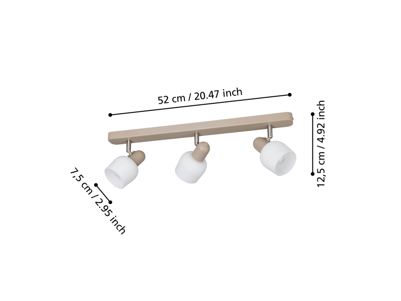 EGLO CORATO spot rail 3L sand/white