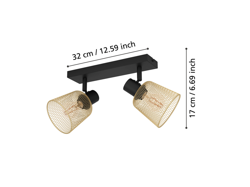 EGLO COSLADA spot rail 2L black/brass