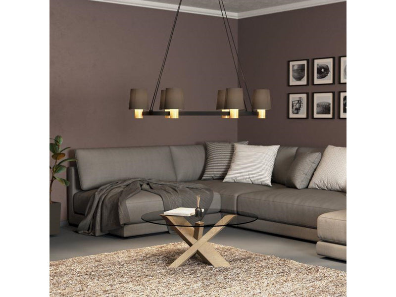 EGLO EDALE LANGBORD 6L E27 L1080 SORT/TRÆ/CAPPUCCINO