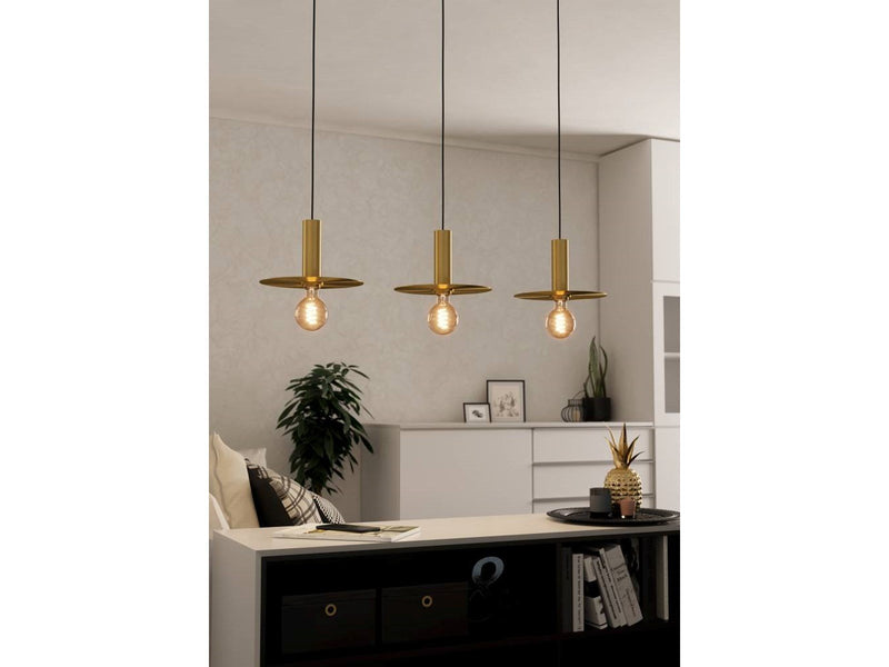 EGLO ESCANDELL long table pendant black/brushed brass