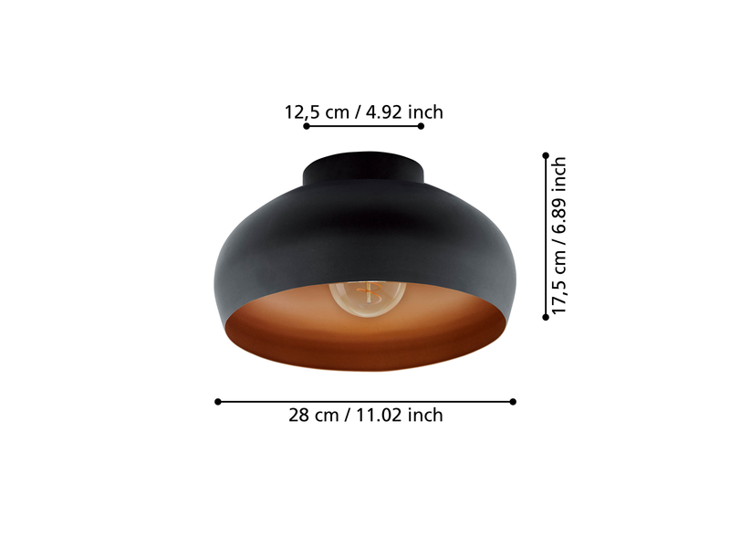 EGLO Mogano 2 schwarz, kupfer