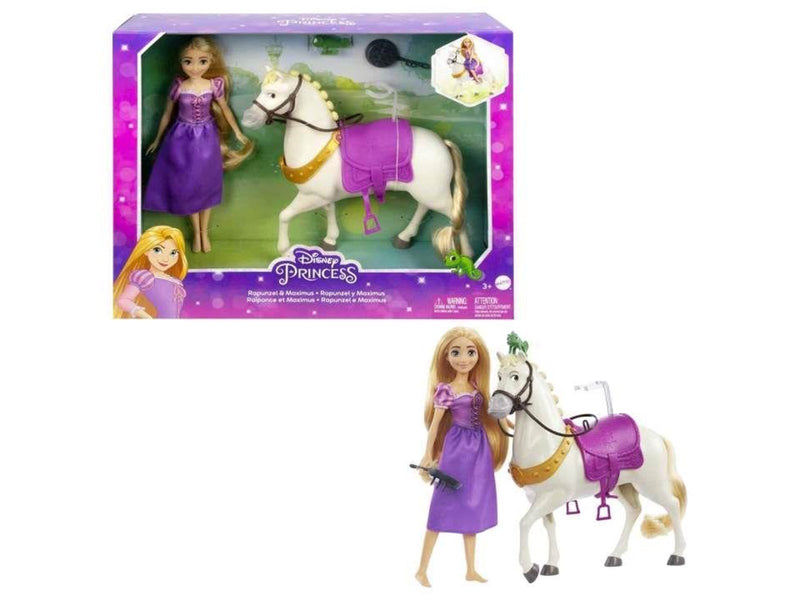Disney Princess Rapunzel Doll And Maximus Horse Set With Accessories Saddle With Doll Clip