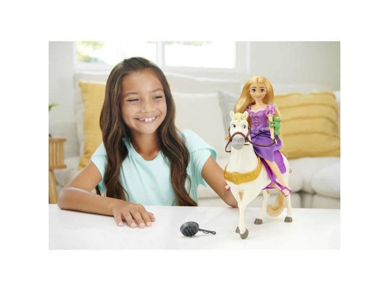 Disney Princess Rapunzel Doll And Maximus Horse Set With Accessories Saddle With Doll Clip