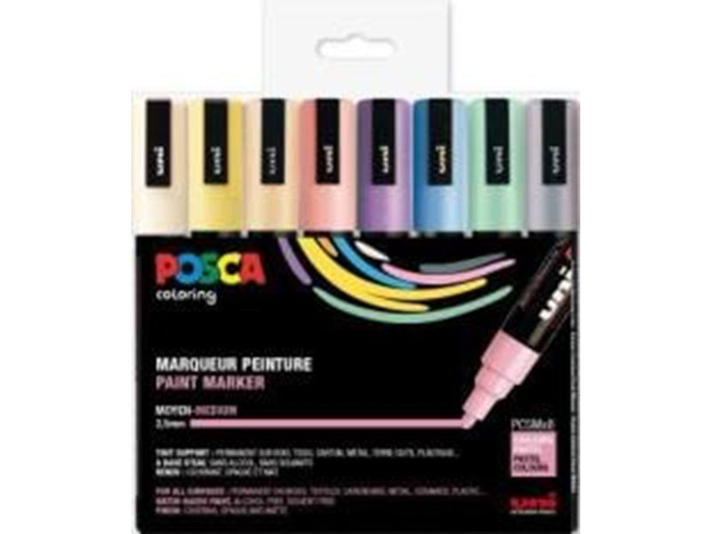 POSCA  marker sæt PC-5M 8 ass. Pastel colors
