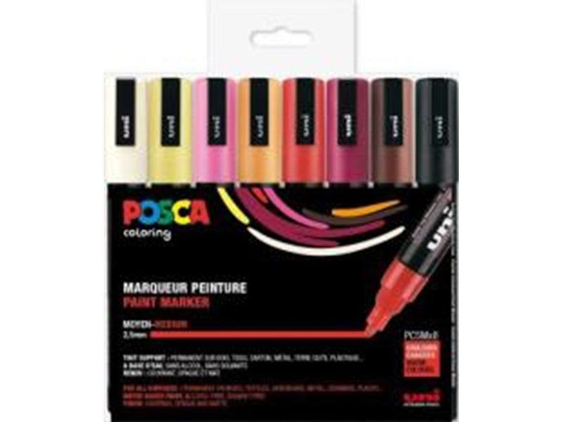 POSCA  marker sæt PC-5M 8 ass. Warm colors