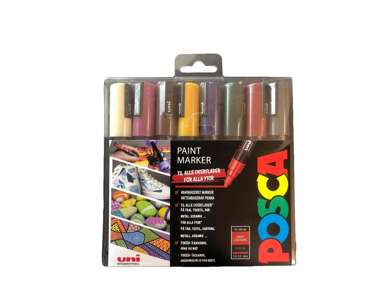 POSCA  marker sæt PC-5M 8 ass. DEEP colors