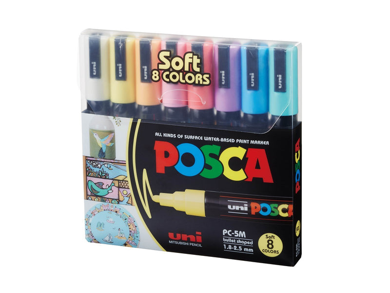 POSCA  marker sæt Soft Colors PC-5M 8 ass.