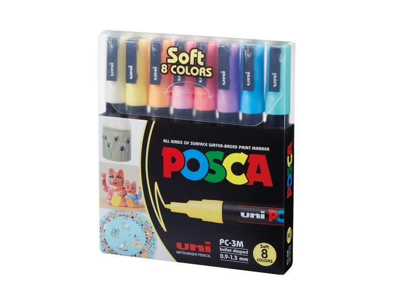 POSCA  marker sæt Soft Colors PC-3M 8 ass.