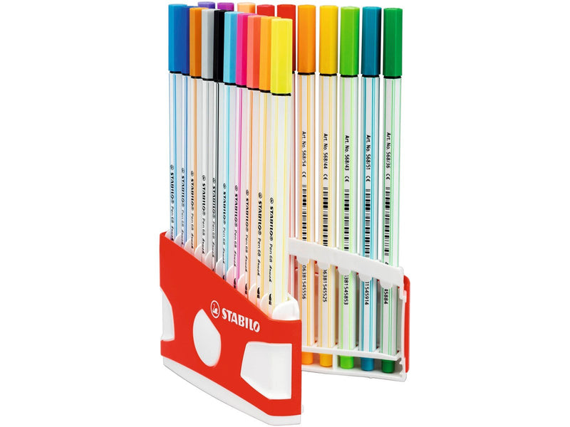 STABILO  Pen 68 Colorparade pack of 20 brush pens