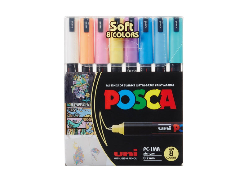 POSCA  marker sæt Soft Colors PC-1MR 8 ass.
