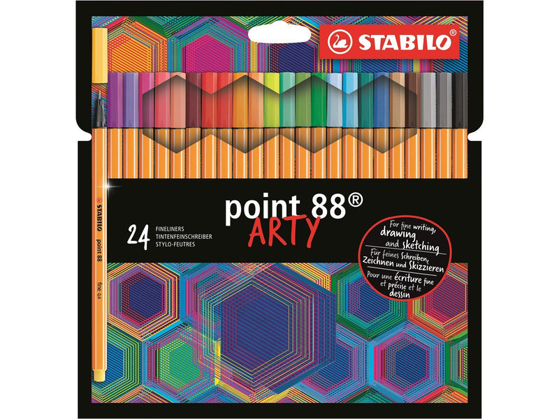 STABILO ® point 88® fineliner Arty cardboard wallet of 24 colors