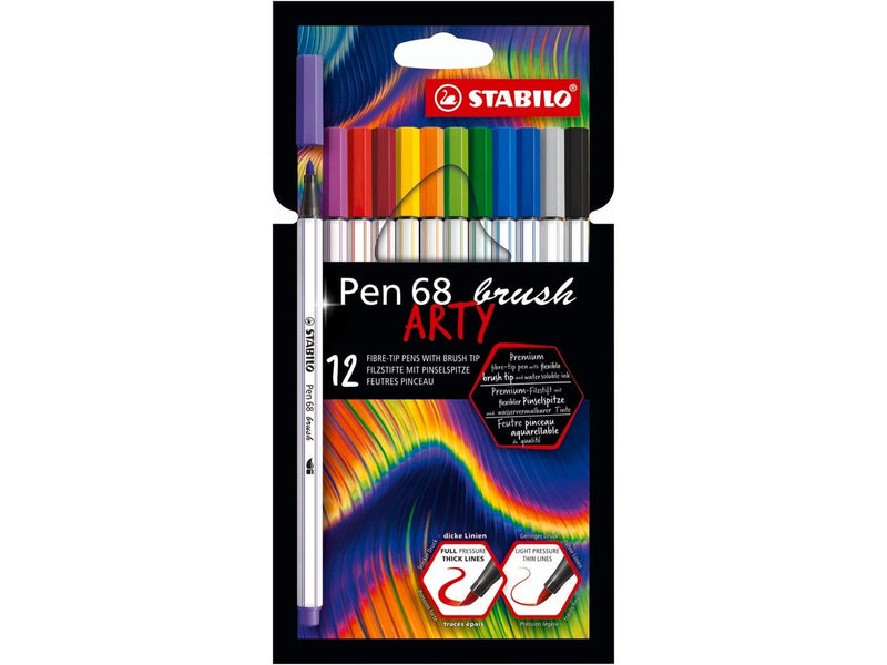 STABILO  Pen 68 ARTY carton pack of 12 brush pens
