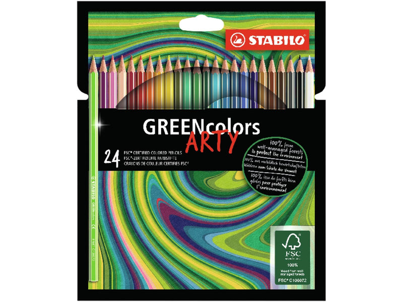STABILO ® Arty GREENcolors FSC®-certified colored pencil cardboard wallet of 24 pens