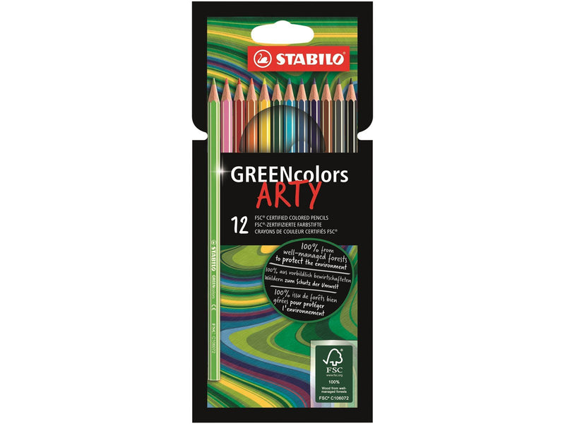 STABILO ® Arty GREENcolors FSC®-certified colored pencil cardboard wallet of 12 pens