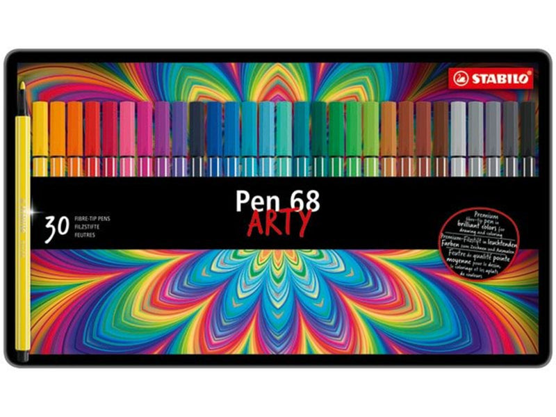 STABILO  Pen 68 Arty metal tin of 30 colors