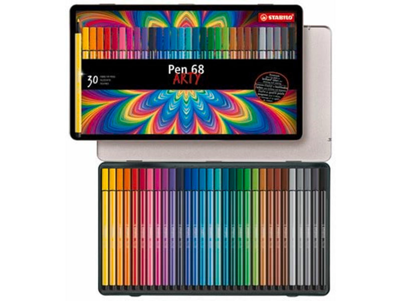 STABILO  Pen 68 Arty metal tin of 30 colors