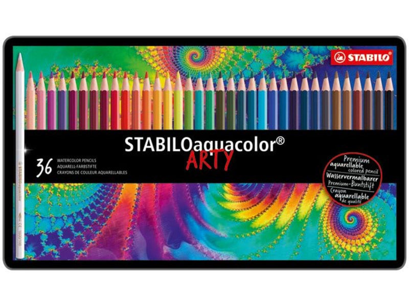 STABILO aquacolor® Aquarellable colored pencil metal box of 36 pens