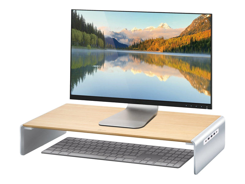 j5create Wood Monitor Stand with Docking Station
