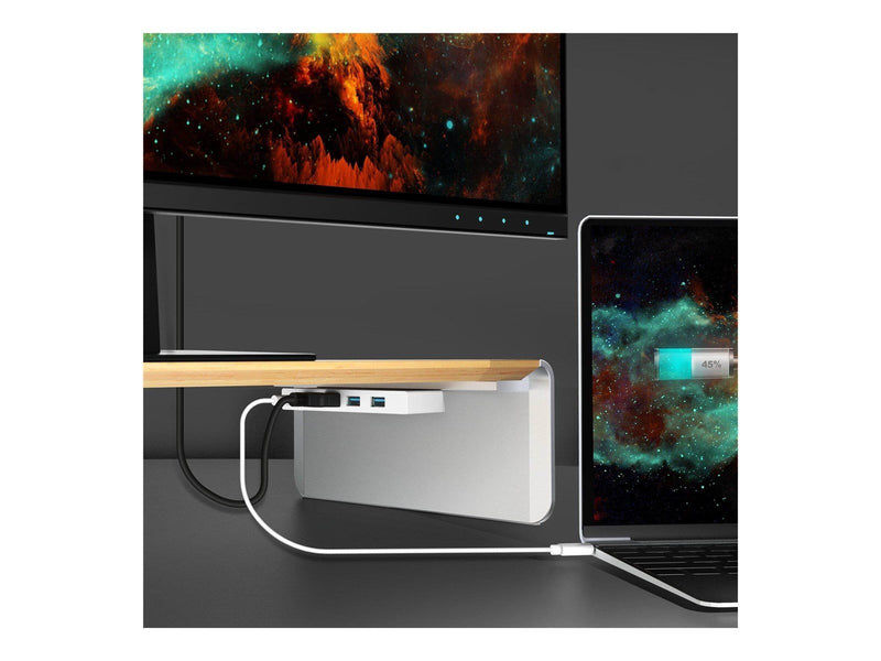 j5create Wood Monitor Stand with Docking Station