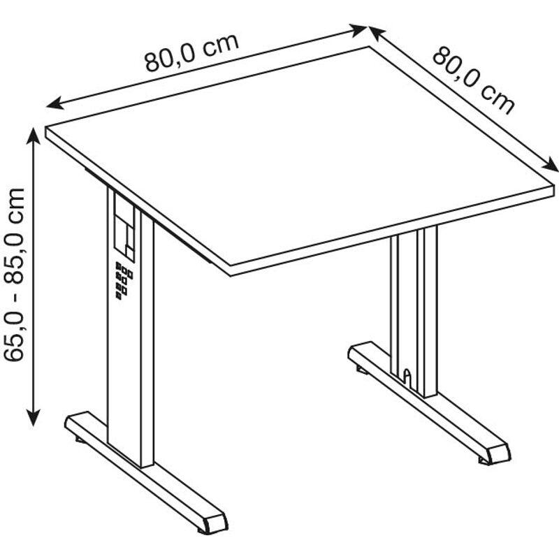 HAMMERBACHER höhenverstellbarer Schreibtisch VOS08/W/G weiß
