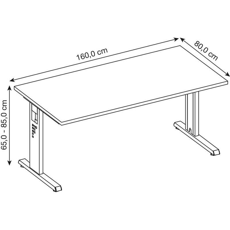 HAMMERBACHER höhenverstellbarer Schreibtisch VOS16/5/G lichtgrau