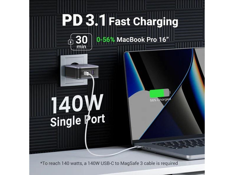 UGREEN Nexode GaN 140W Triple USB Charger - Black