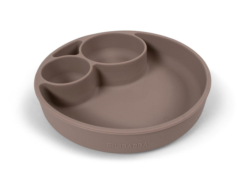 Filibabba Silicone divided plate - Warm Grey