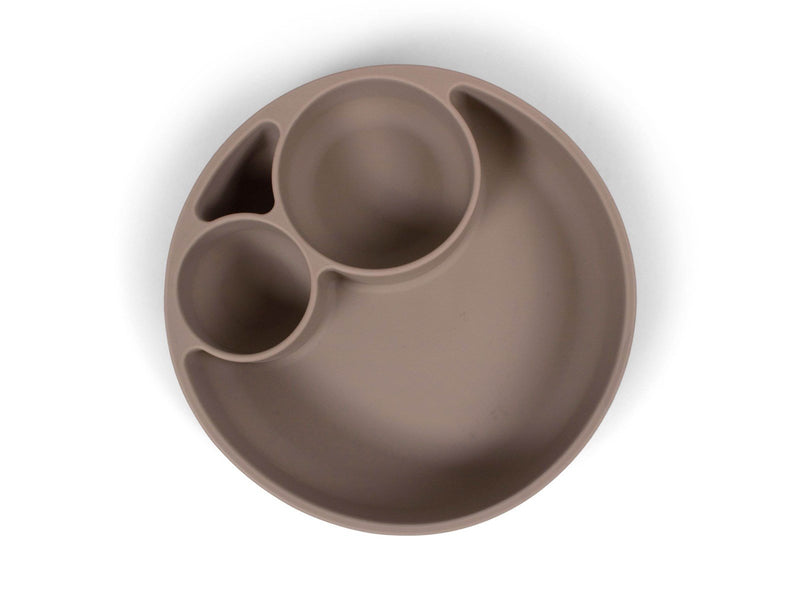 Filibabba Silicone divided plate - Warm Grey