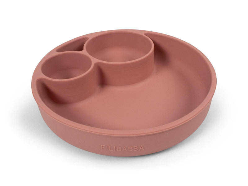 Filibabba Silicone divided plate - Rose
