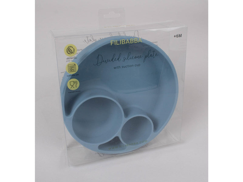 Filibabba Silicone divided plate - Powder Blue