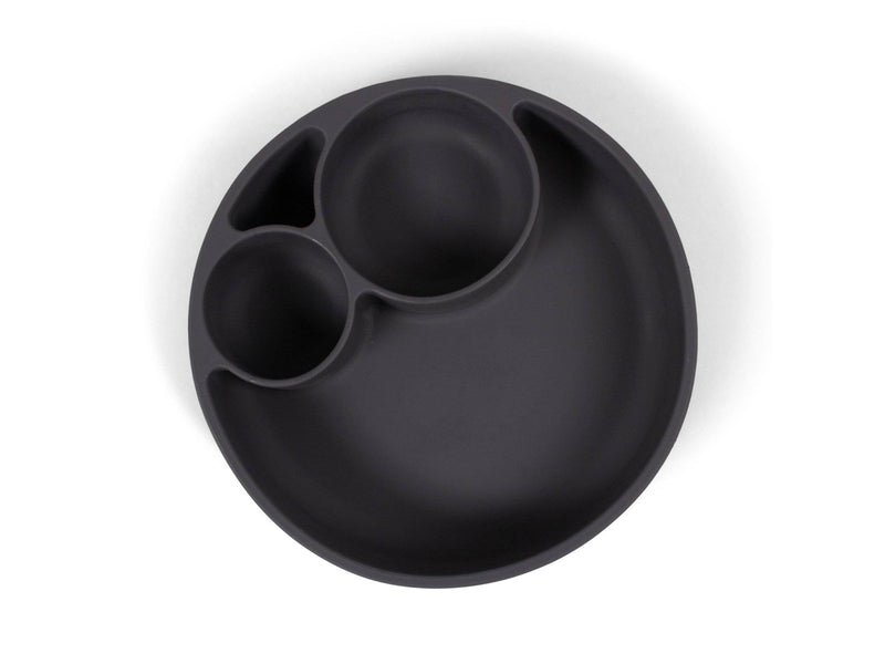 Filibabba Silicone divided plate - Stone Grey