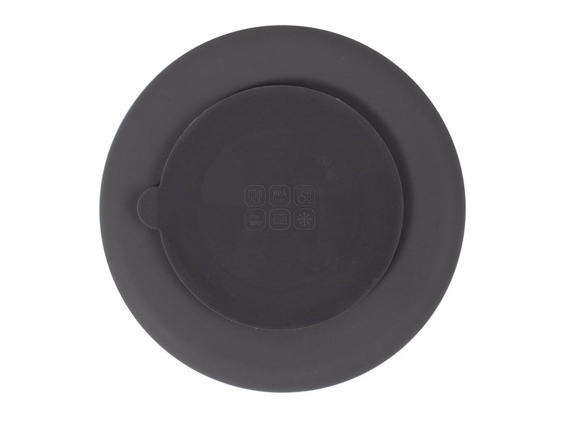 Filibabba Silicone divided plate - Stone Grey