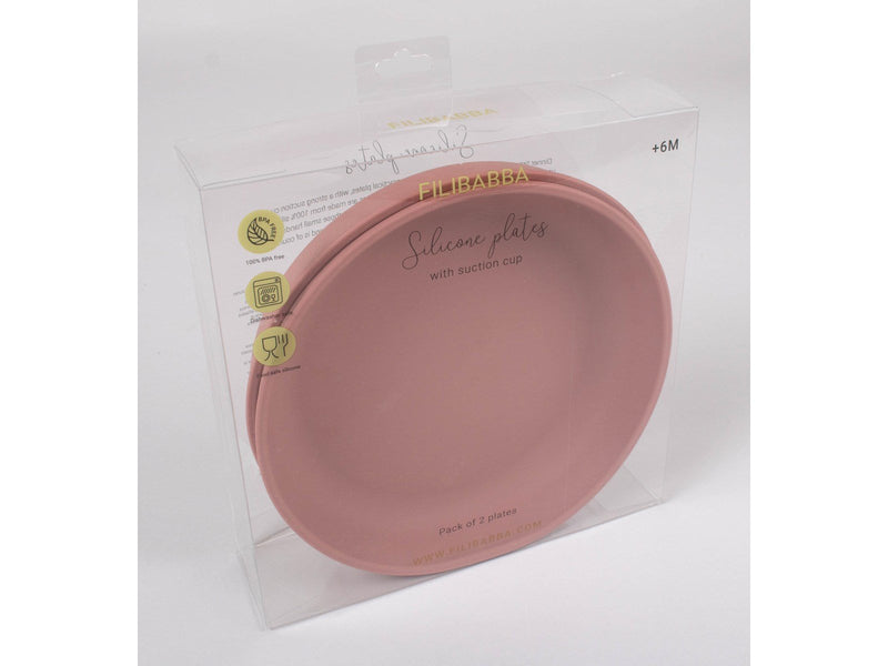 Filibabba Silicone plate 2-pack Rose