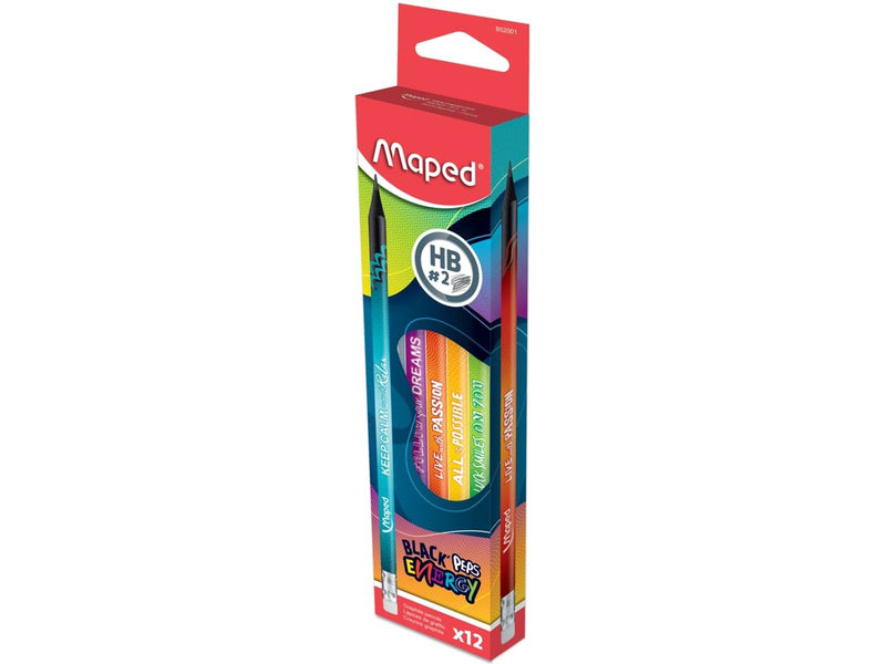 Maped blackpeps school pencil Energy HB. Box of 12 pcs