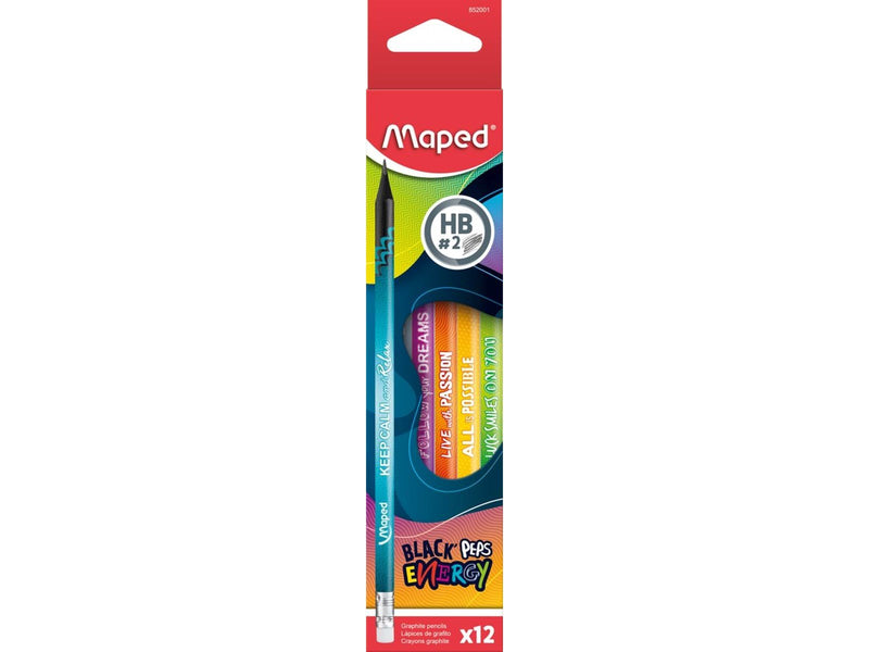 Maped blackpeps school pencil Energy HB. Box of 12 pcs