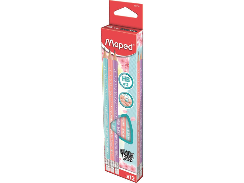 Maped blackpeps school pencil Pastel HB. Box of 12 pcs