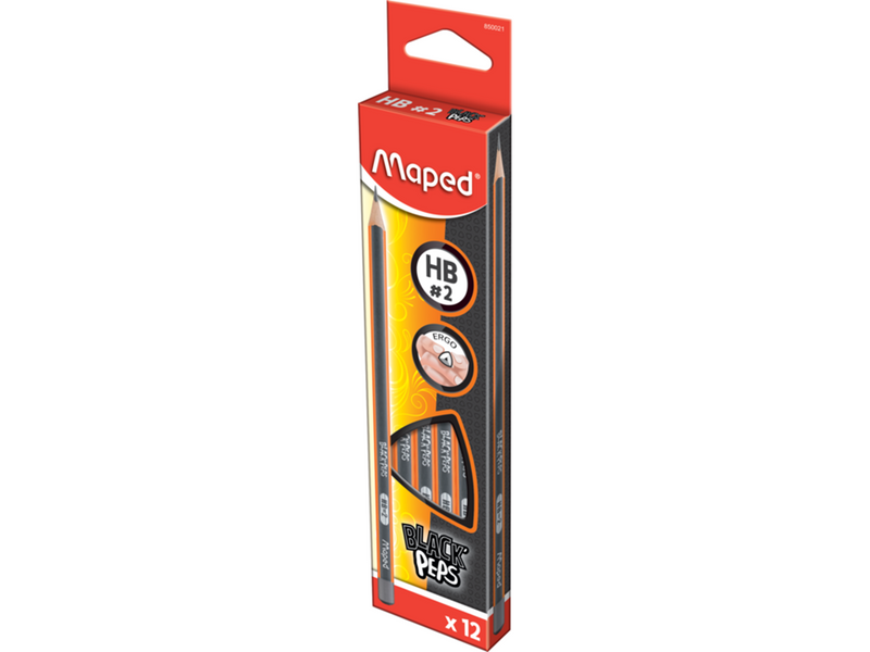 Maped Blackpeps school pencil. HB. Box of 12 pcs