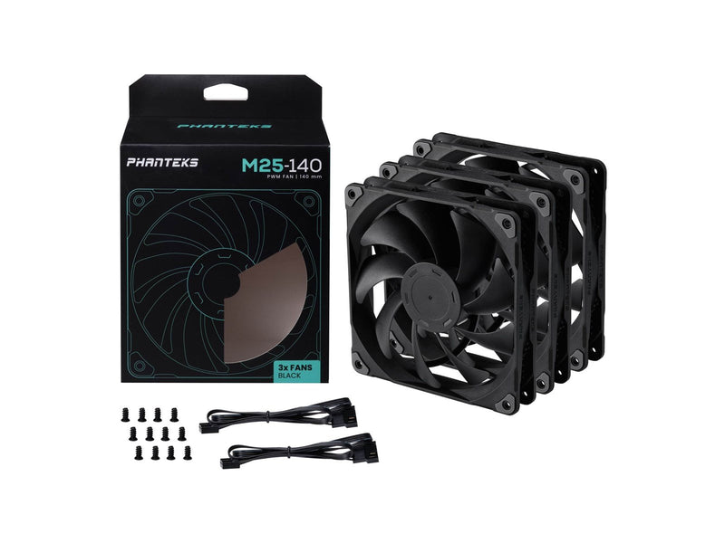 Phanteks M25 140mm PWM Fan Black - Gehäuselüfter - 140mm - Schwarz