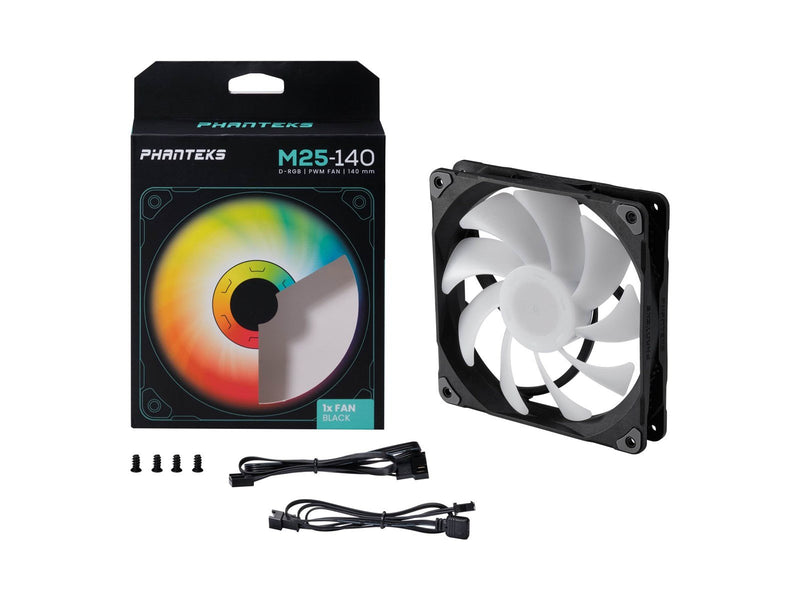 Phanteks M25 140mm PWM Fan DRGB Black 3 Pack - Gehäuselüfter - 140mm - Schwarz