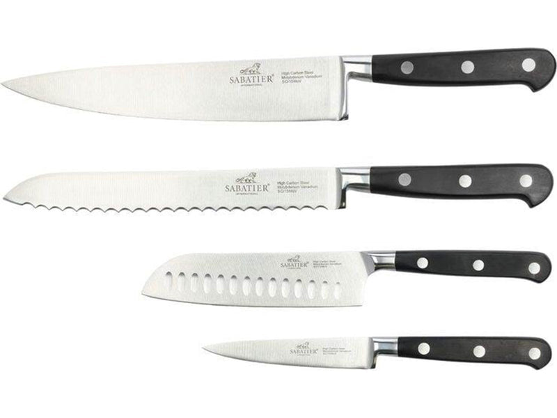 Lion Sabatier Knife set Licorne 4 pieces Steel/Black