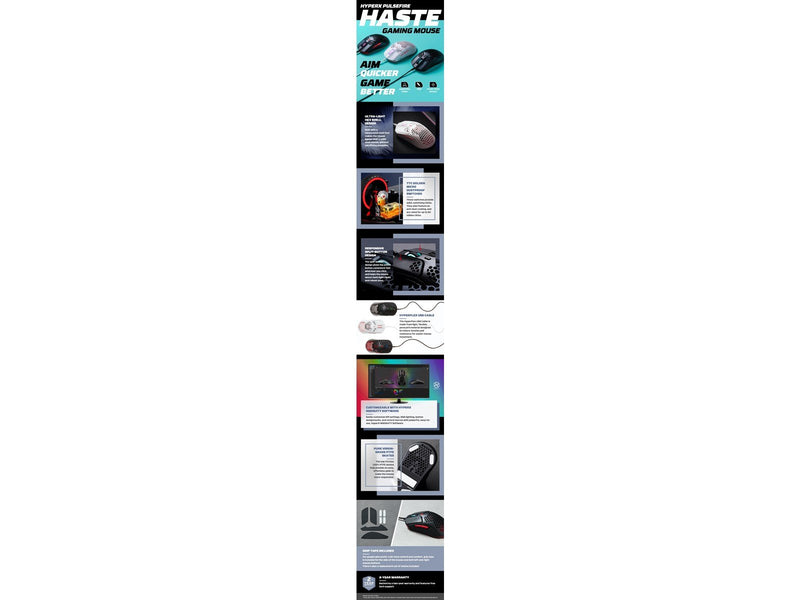 HyperX Pulsefire Haste Wired - Gaming Maus (Rot)