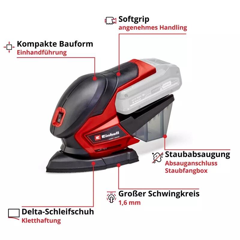 Einhell Akku-Multischleifer TE-OS 18/150 Li Solo (4460708)
